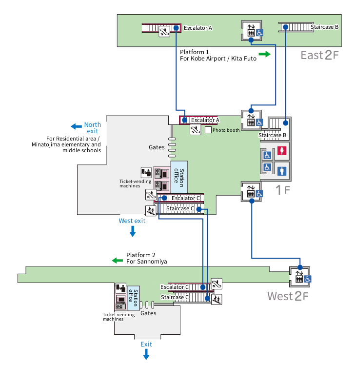 Minatojima (Campus Mae) Station [P05] Floor Plan / Facilities