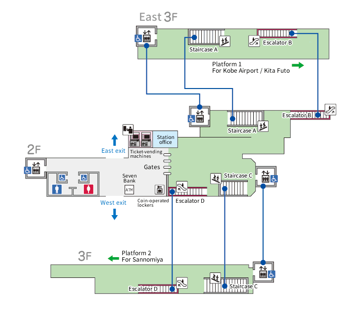 Shimin Hiroba (Convention Center)  Station [P06] Floor Plan / Facilities