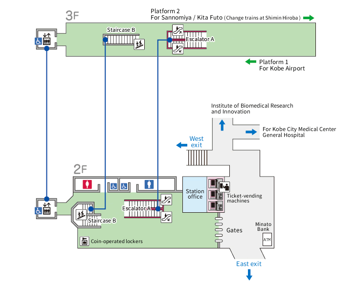 Iryo Center (Shimin Byoin Mae) Station [P07] Floor Plan / Facilities