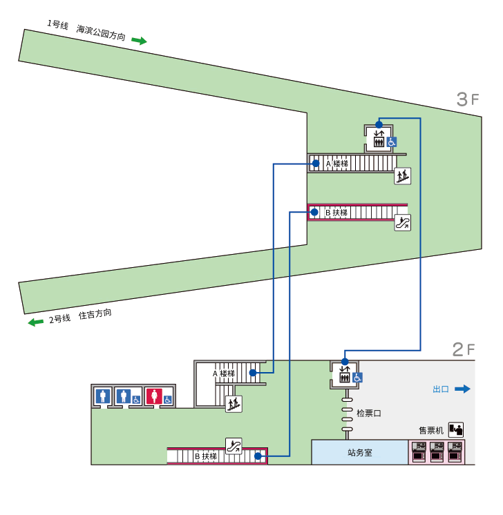 岛北口站 [P04] 车站地图及设备
